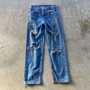 Vintage 90s Carhartt Flannel Lined Jeans | Size 28x32